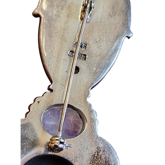 Vintage Sajen 925 Sterling Huge Semi Precious Goddess Pendant Brooch (A2119) - Picture 5 of 6